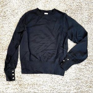 H&M black viscose light sweater with gold button detail. Never worn!